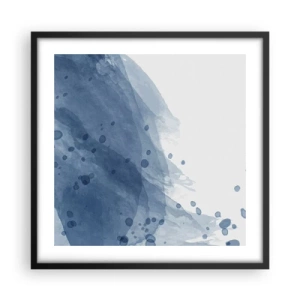 Poster in een zwarte lijst - Blauwe tule - 50x50 cm