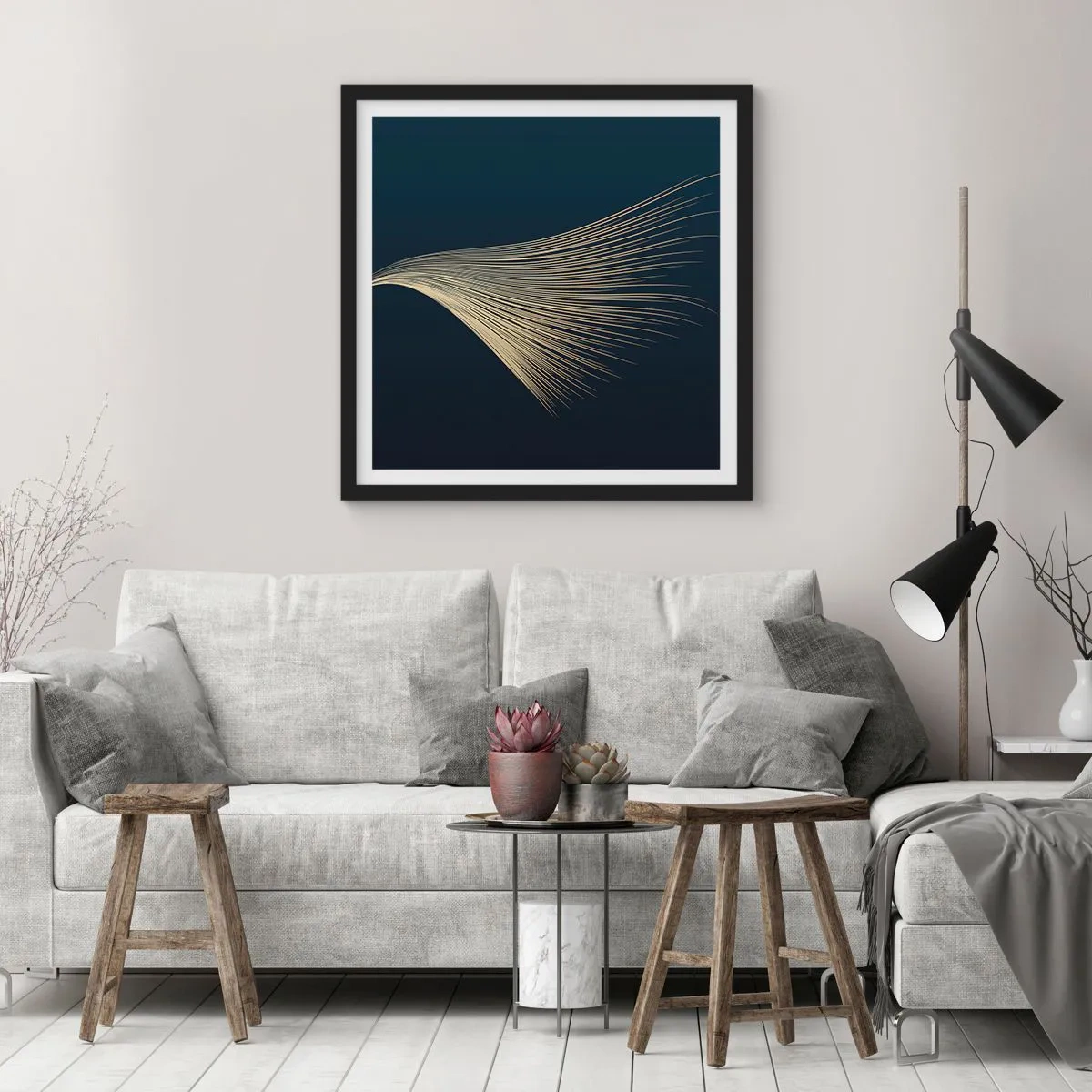 Poster in een zwarte lijst - Als het haar van een engel - 30x30 cm
