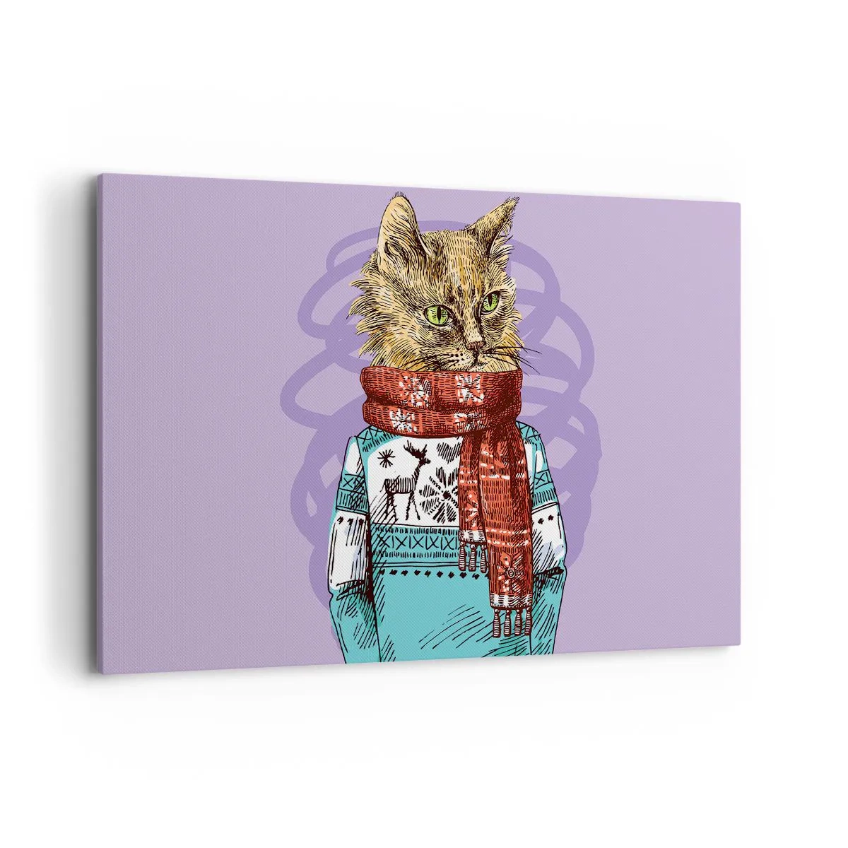 Schilderen op canvas - De kat niet alleen in schoenen - 120x80 cm