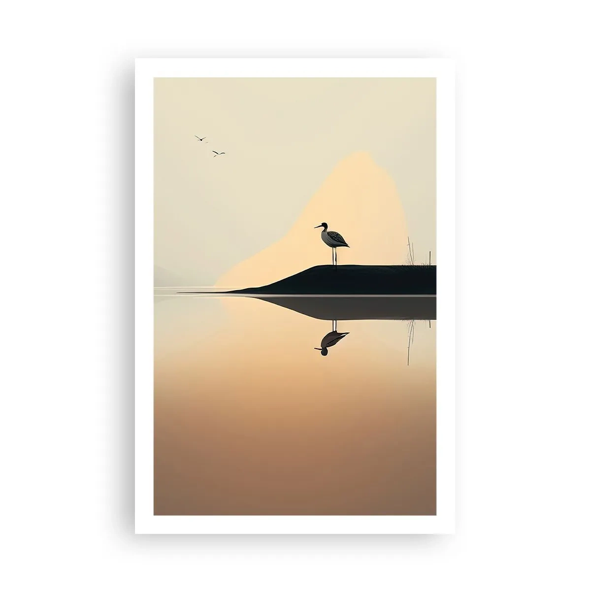 Poster - Heer op het meer - 61x91 cm