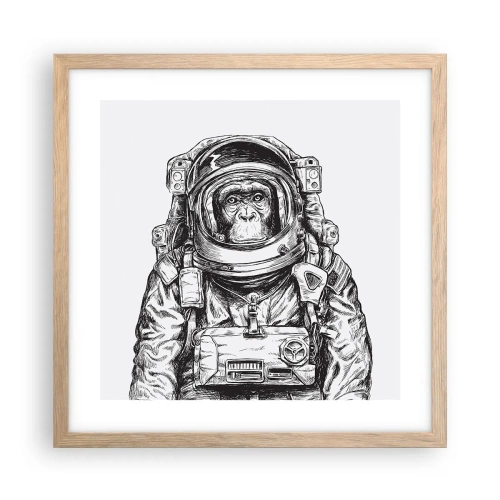 Een poster in een licht eiken lijst - Alternatieve evolutie - 40x40 cm