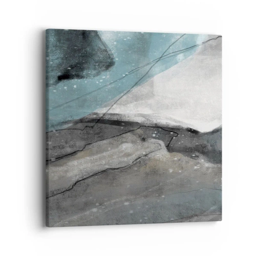 Schilderen op canvas - Abstractie: rotsen en ijs - 40x40 cm