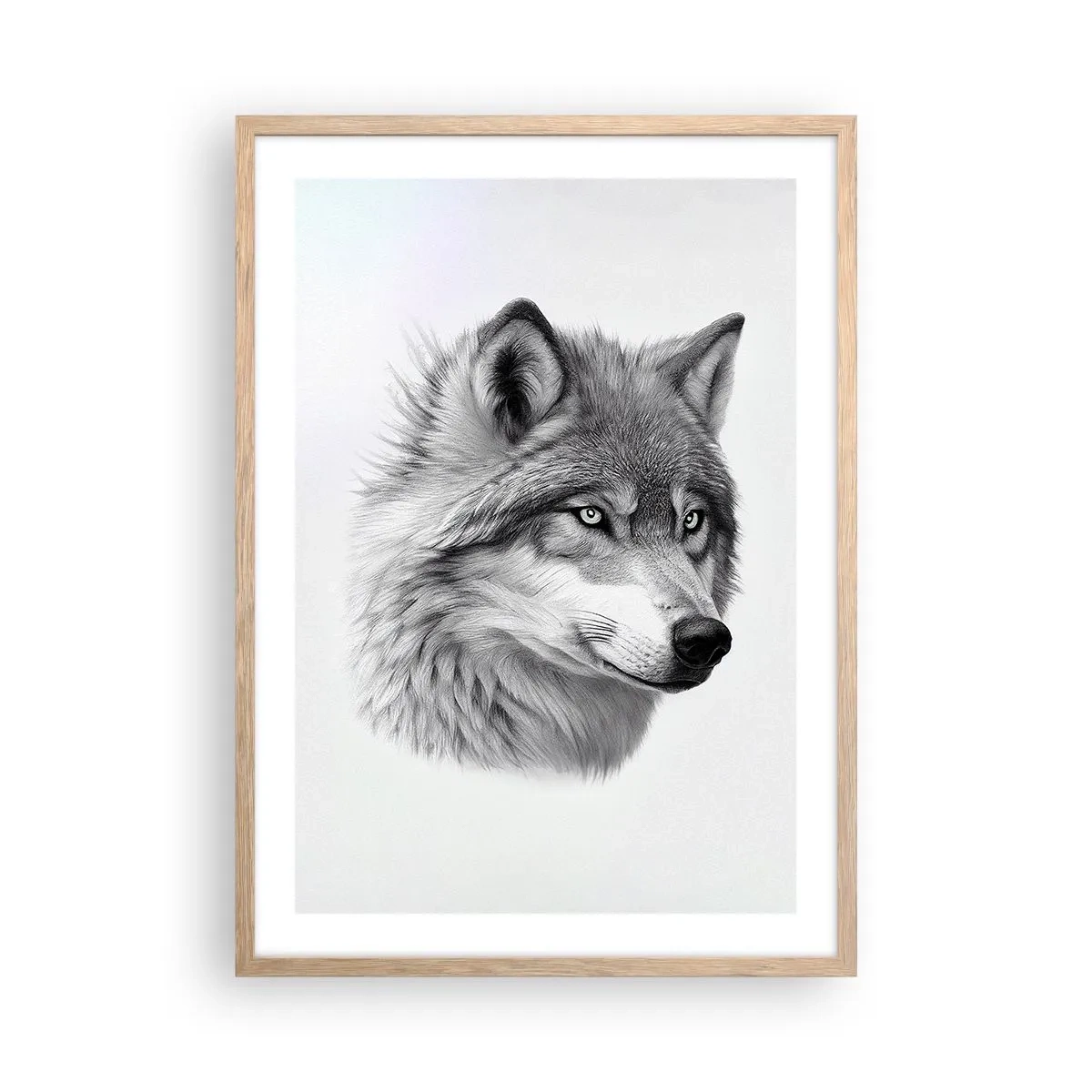 Een poster in een licht eiken lijst - Alfa – zonder twijfel - 50x70 cm