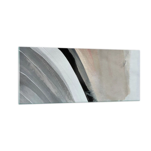 Schilderen op glas - Compositie: boog van zwart en grijs - 100x40 cm