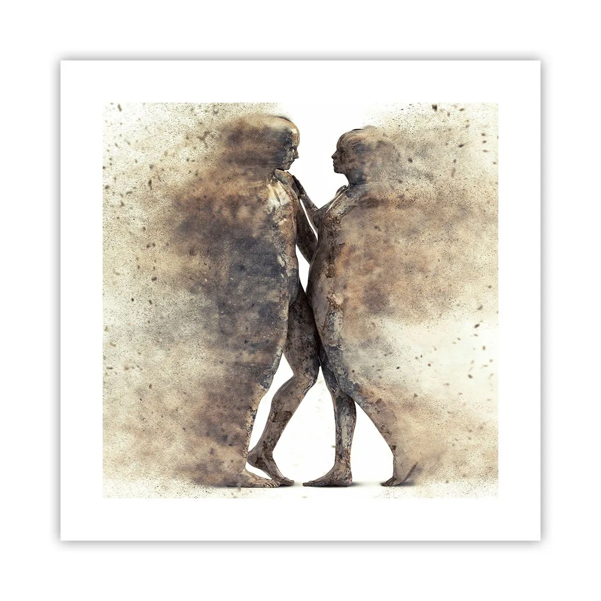 Poster - Ze verrezen uit het stof tot liefde - 40x40 cm