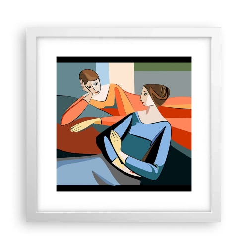 Poster in een witte lijst - Een moment van vertrouwen - 30x30 cm