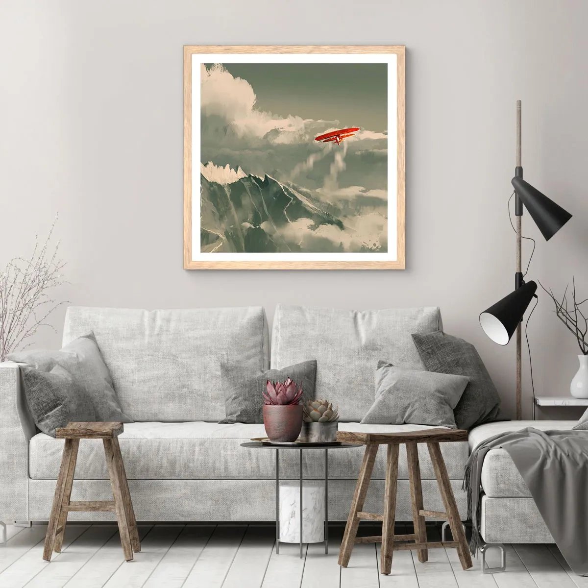 Een poster in een licht eiken lijst - Onverschrokken pionier - 30x30 cm