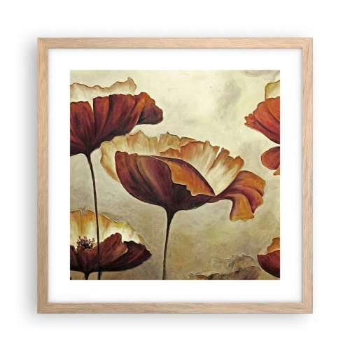 Een poster in een licht eiken lijst - Golvend weiland - 40x40 cm