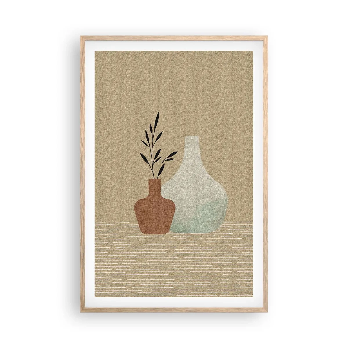 Een poster in een licht eiken lijst - De vaas en zijn idee - 61x91 cm