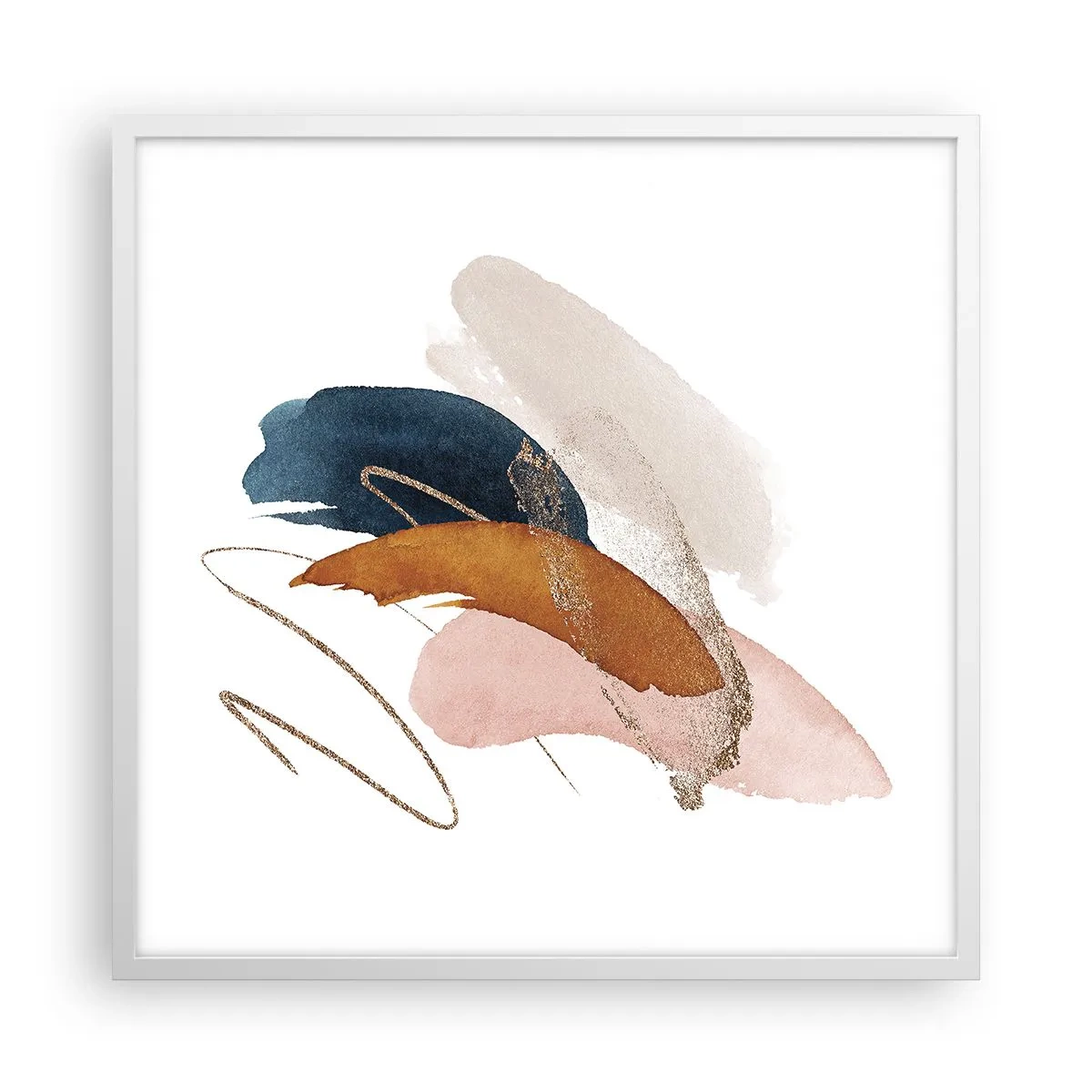 Poster in een witte lijst - Gevleugelde compositie - 60x60 cm