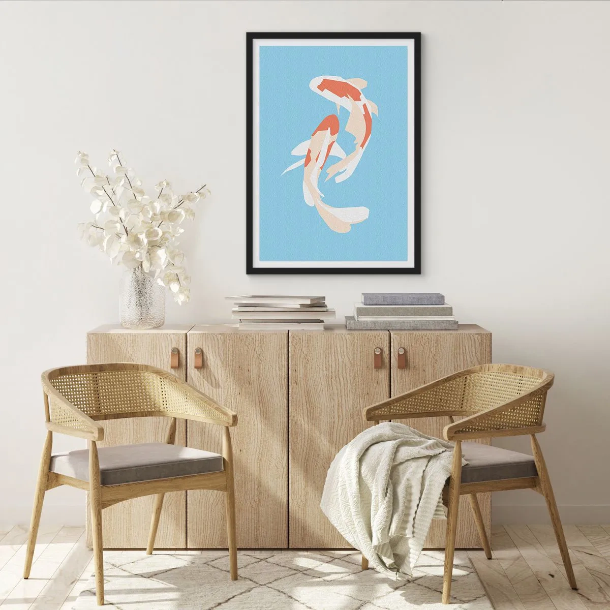 Poster in een zwarte lijst - Spontaan synchroonzwemmen - 70x100 cm