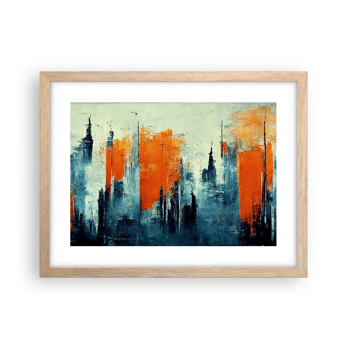Een poster in een licht eiken lijst - Modern landschap - 40x30 cm