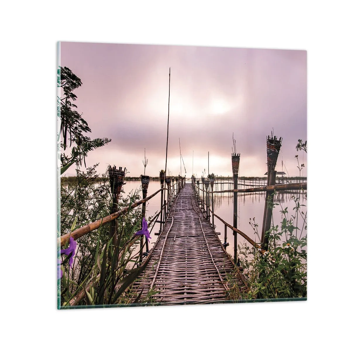 Schilderen op glas - Rust en stilte van Azië - 50x50 cm