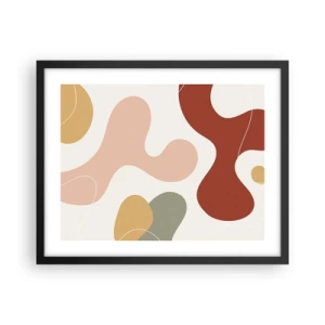 Poster in een zwarte lijst - Kronkels of krullen? - 50x40 cm