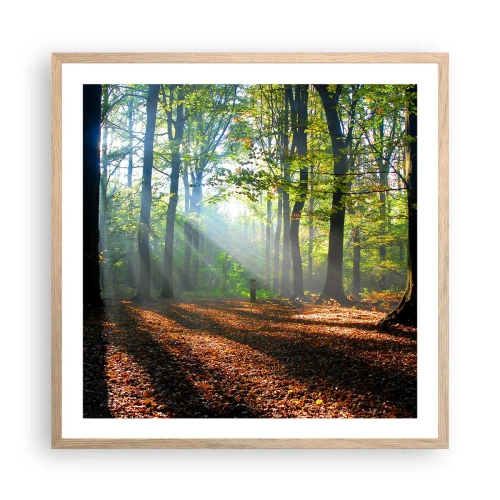 Een poster in een licht eiken lijst - Lichten en schaduwen - 60x60 cm