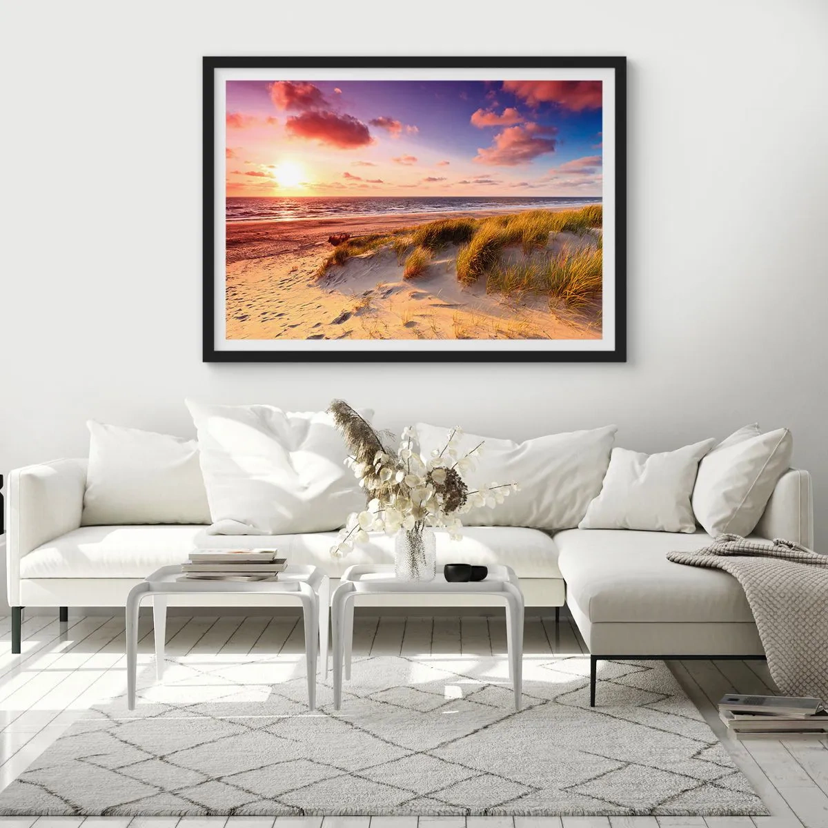 Poster in een zwarte lijst - De lucht ruikt al in de zomer - 70x50 cm