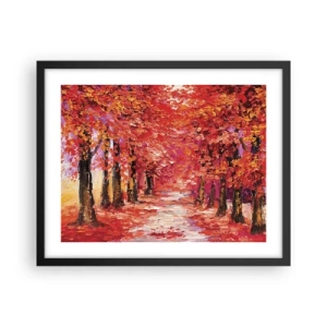 Poster in een zwarte lijst - Herfst impressie - 50x40 cm