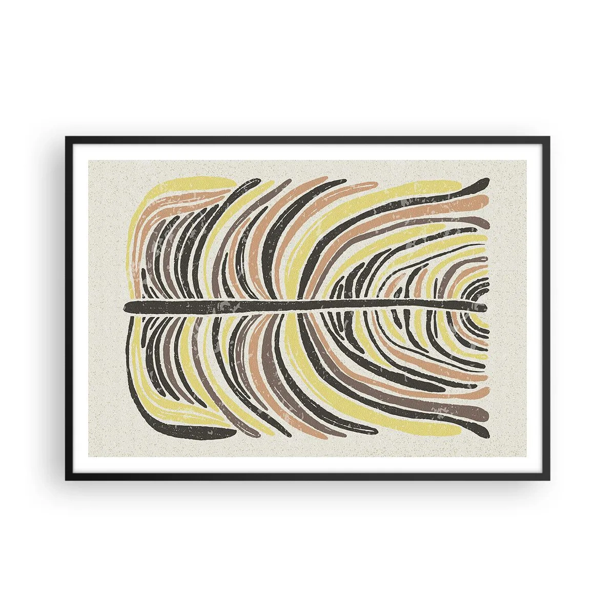 Poster in een zwarte lijst - Abstractie vol leven - 100x70 cm