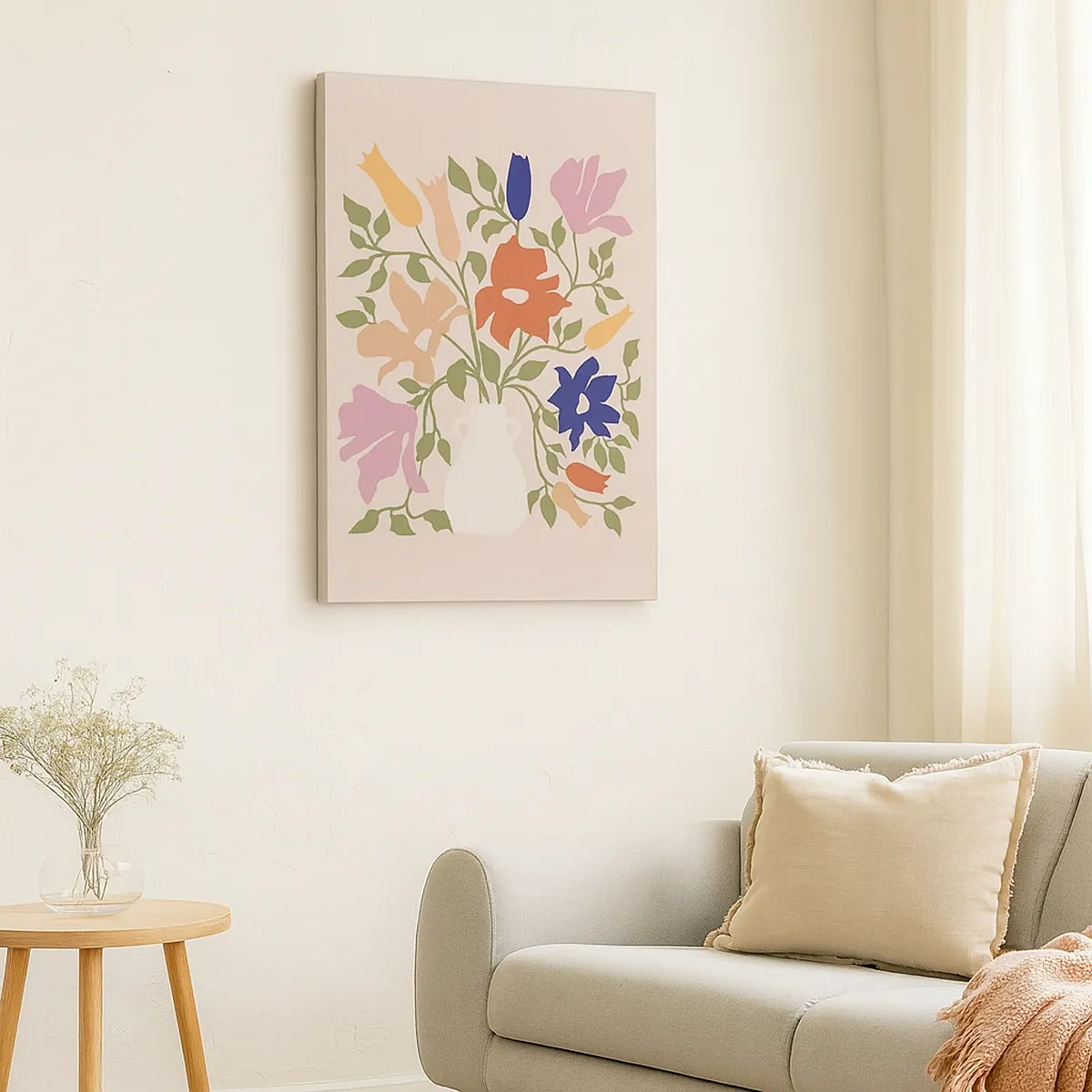 Schilderen op canvas - Fijn boeket - 50x70 cm