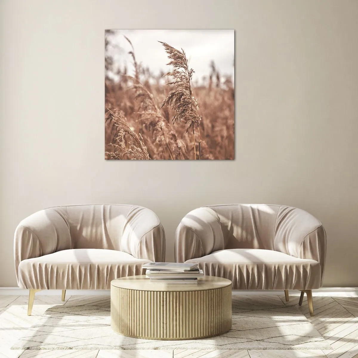 Schilderen op glas - Het is al herfst in de velden - 70x70 cm