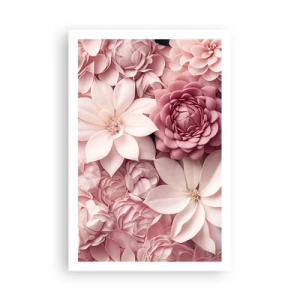 Poster - In roze bloemblaadjes - 61x91 cm
