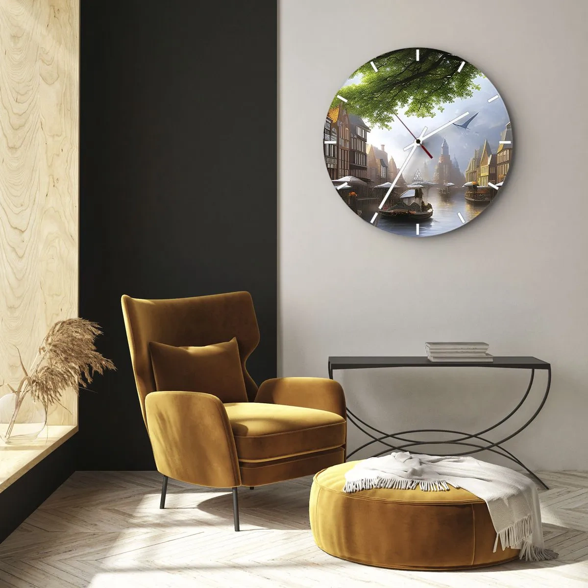 Wandklok - Klok - Hollands stadsbeeld - 40x40 cm