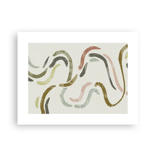 Poster - Een vrolijke dans van abstractie - 40x30 cm