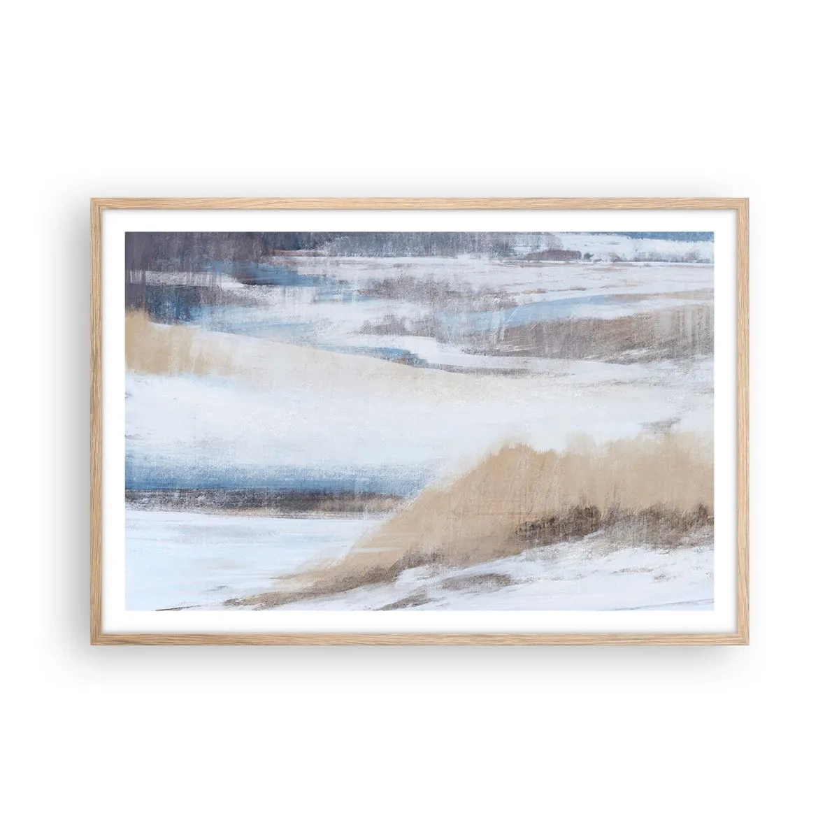 Een poster in een licht eiken lijst - Winterse compositie - 91x61 cm