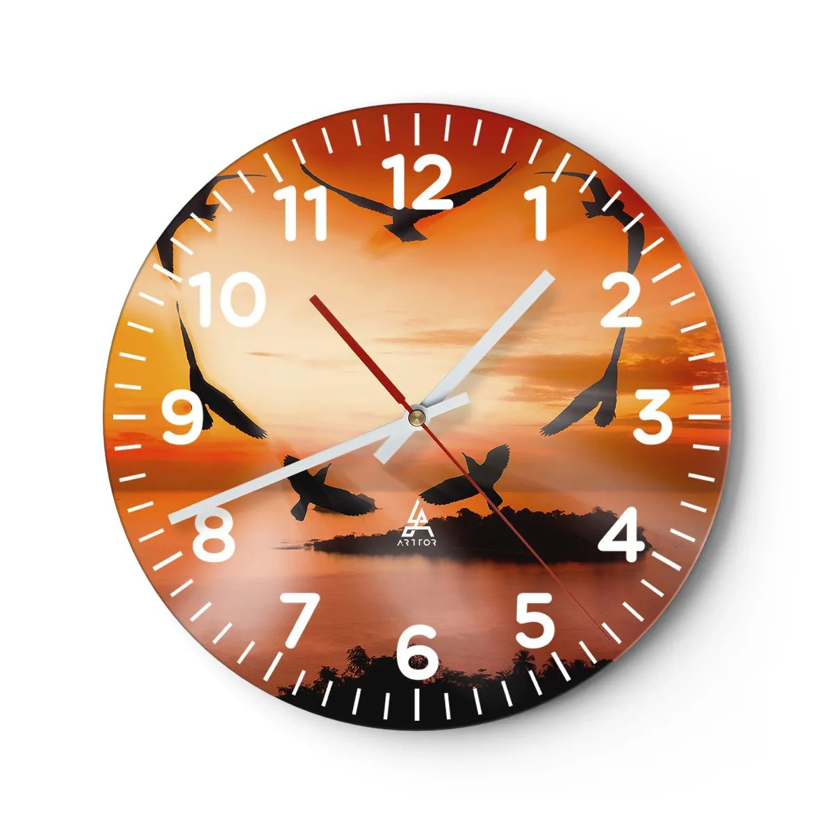 Wandklok - Klok - Houd van de wereld als vogels - 40x40 cm