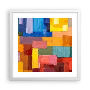 Poster in een witte lijst - Elk is anders, allemaal kleurrijk - 40x40 cm