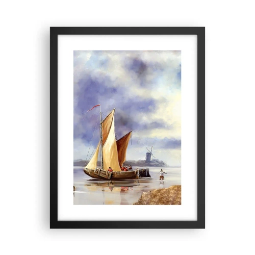 Poster in een zwarte lijst - De terugkeer van zeelieden - 30x40 cm