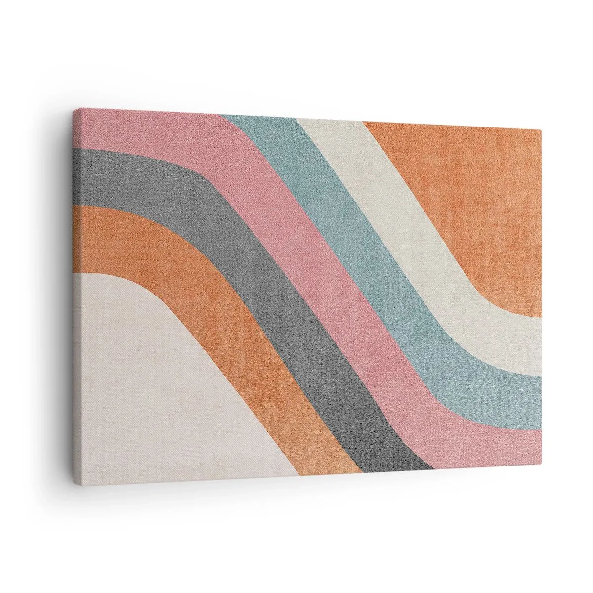 Schilderen op canvas - Kleurrijke retro strepen - 70x50cm - Diagonale compositie – beweging - Moderne wanddecoratie voor woonkamer en slaapkamer ARTTOR