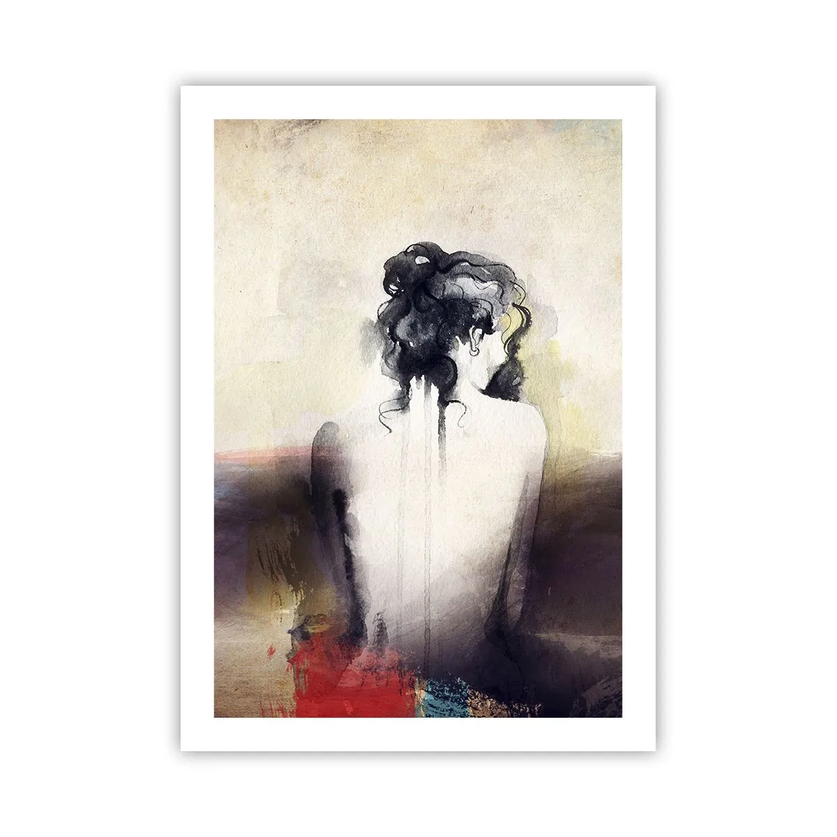 Poster - Vloeiende lijnen, ovale vormen - 50x70 cm