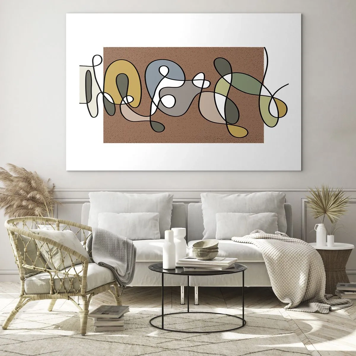 Schilderen op glas - Abstractie die het glimlachen waard is - 100x70 cm