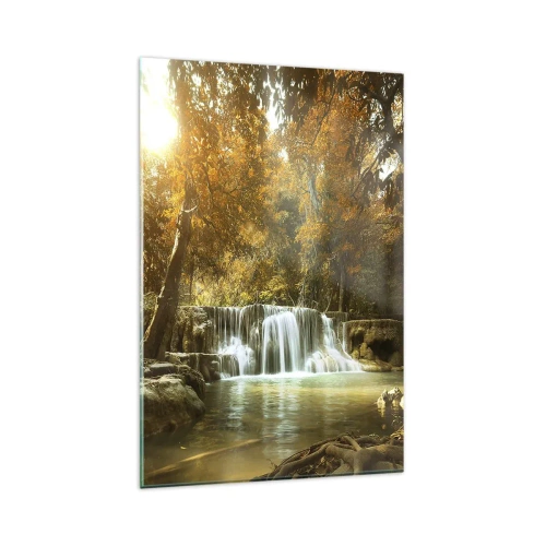 Schilderen op glas - Park cascade - 80x120 cm