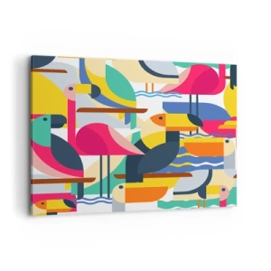 Schilderen op canvas - Vogelfeestje - 120x80 cm