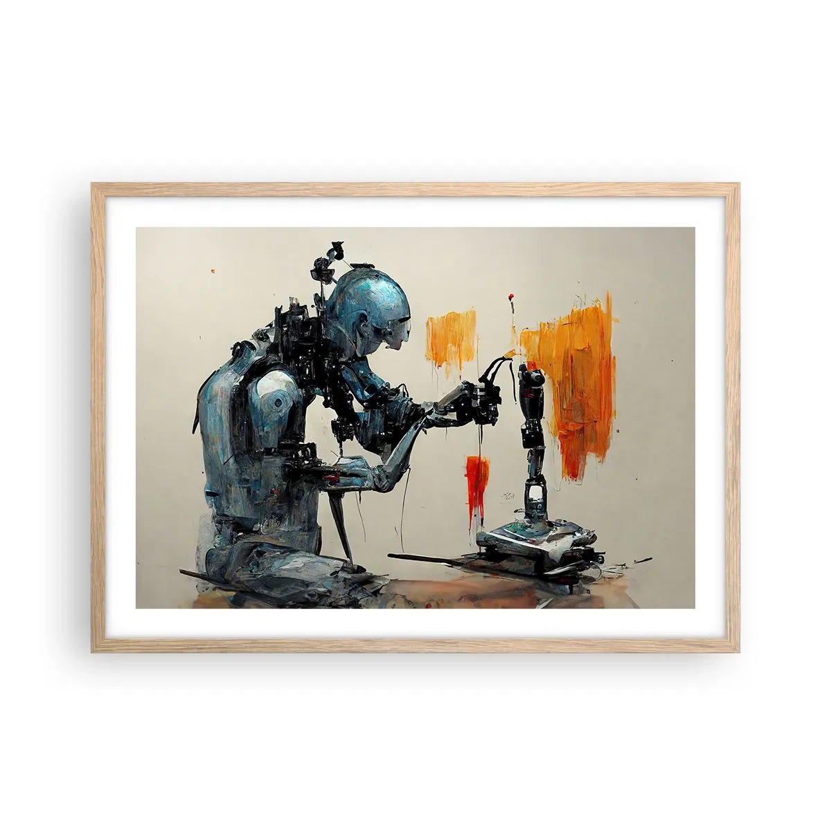 Een poster in een licht eiken lijst - Morgen al… - 70x50 cm