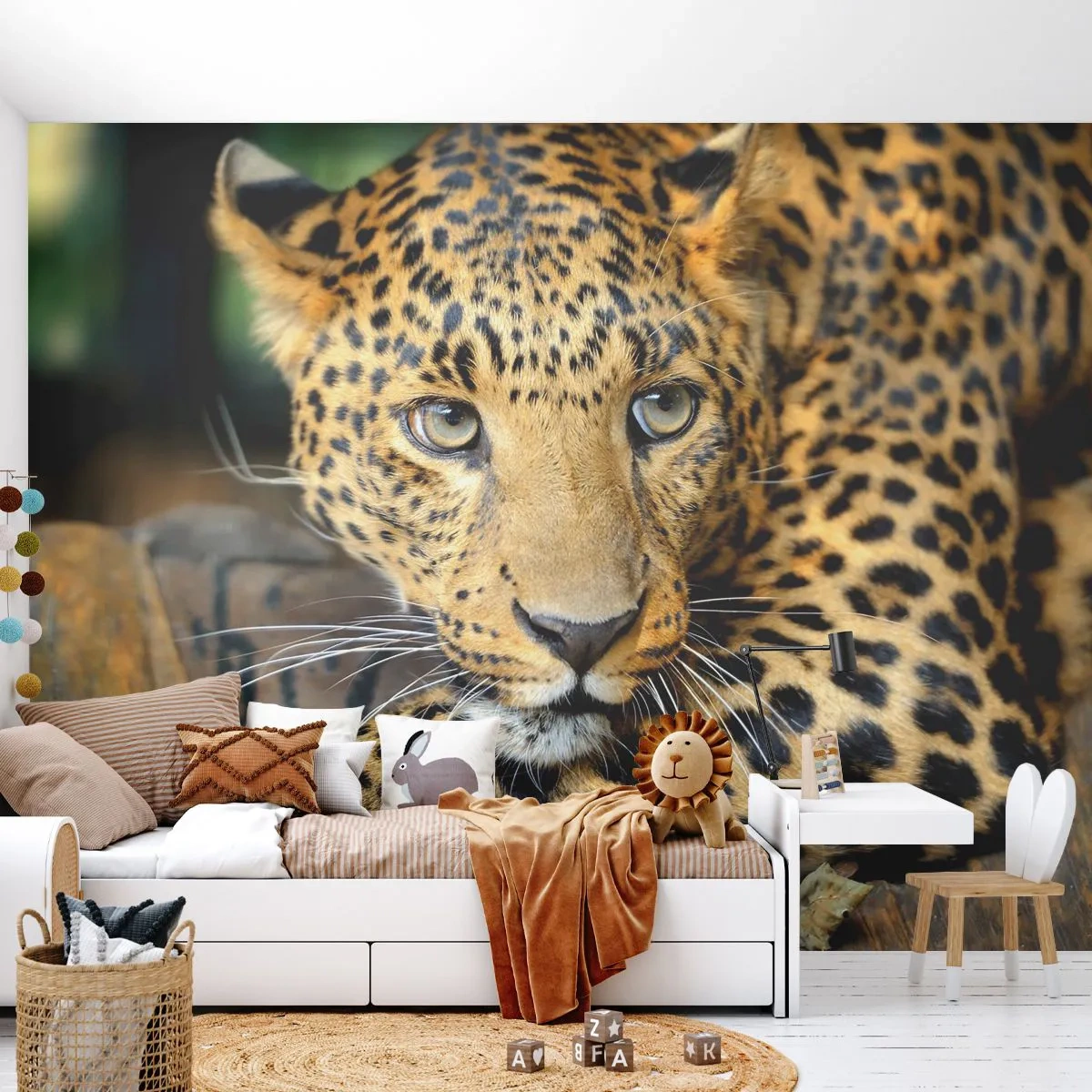 Zelfklevend Fotobehang Deluxe Sticker - Wees niet bang, kom maar hier - Dieren, Panter, Wilde kat - 250x175 cm