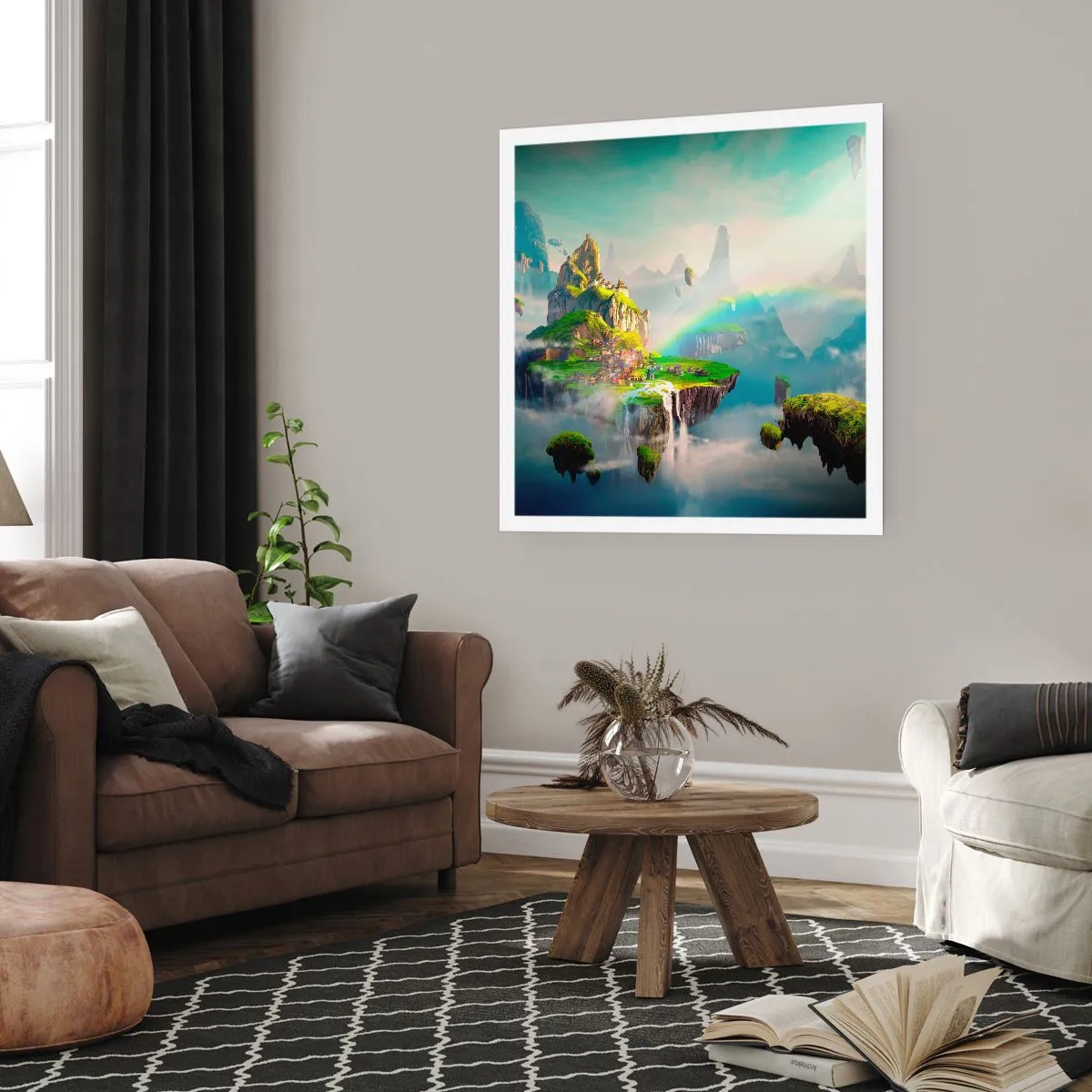 Poster - Midden in de lucht - gelukkige eilanden - 40x40 cm