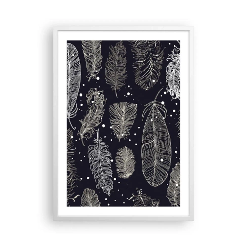 Poster in een witte lijst - Gevederde kant - 50x70 cm