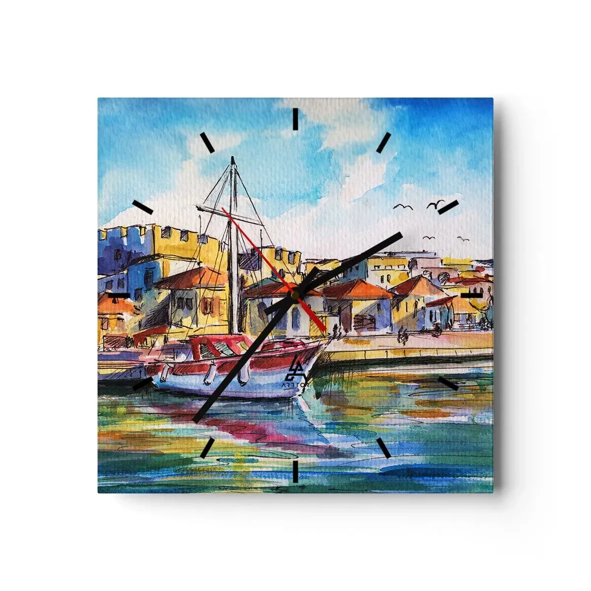 Wandklok - Klok - Regenboogmiddag - 30x30 cm