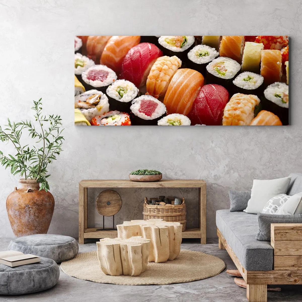 Schilderen op canvas - Kleuren en smaken van Azië - 160x50 cm