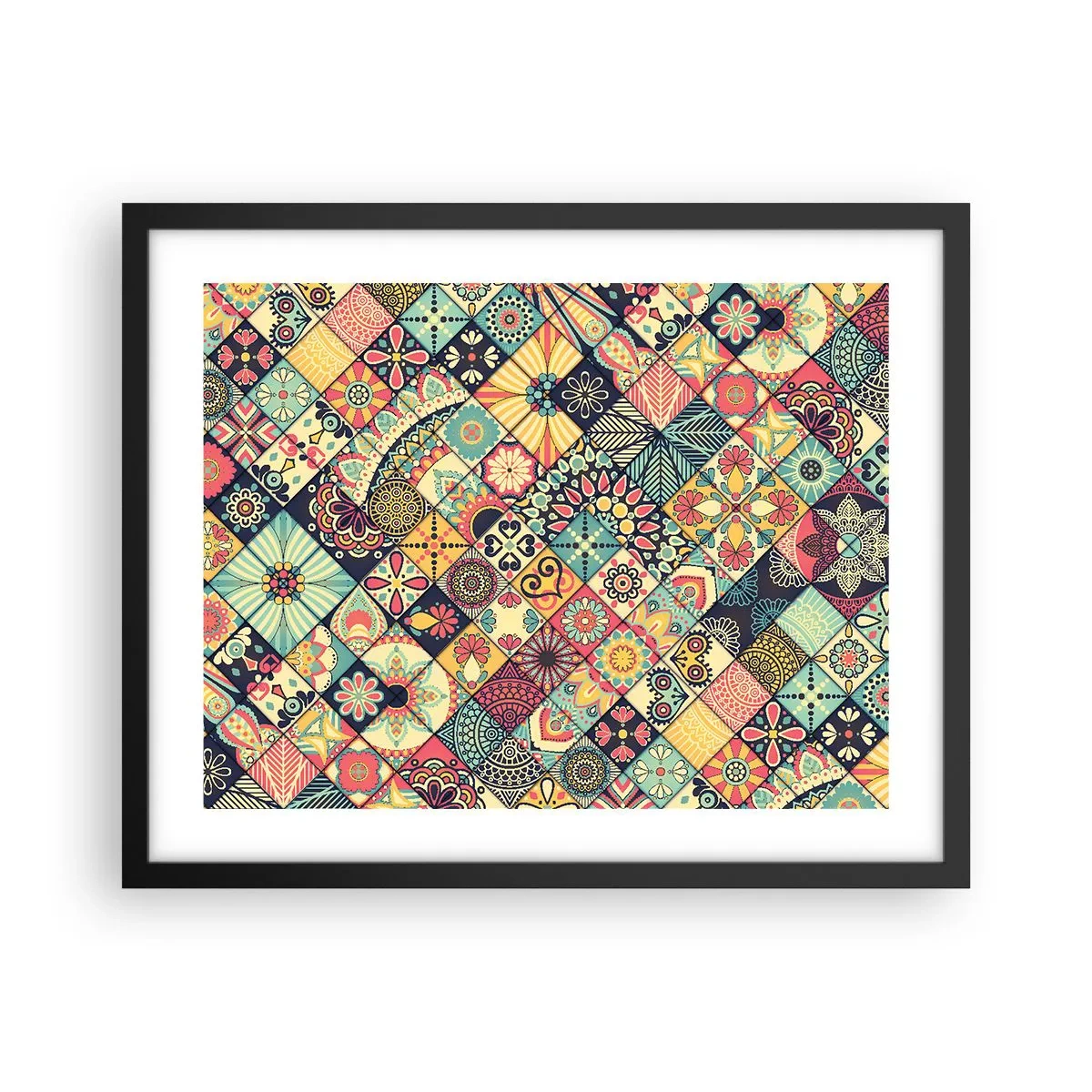 Poster in een zwarte lijst - Marokkaanse sfeer - 50x40 cm