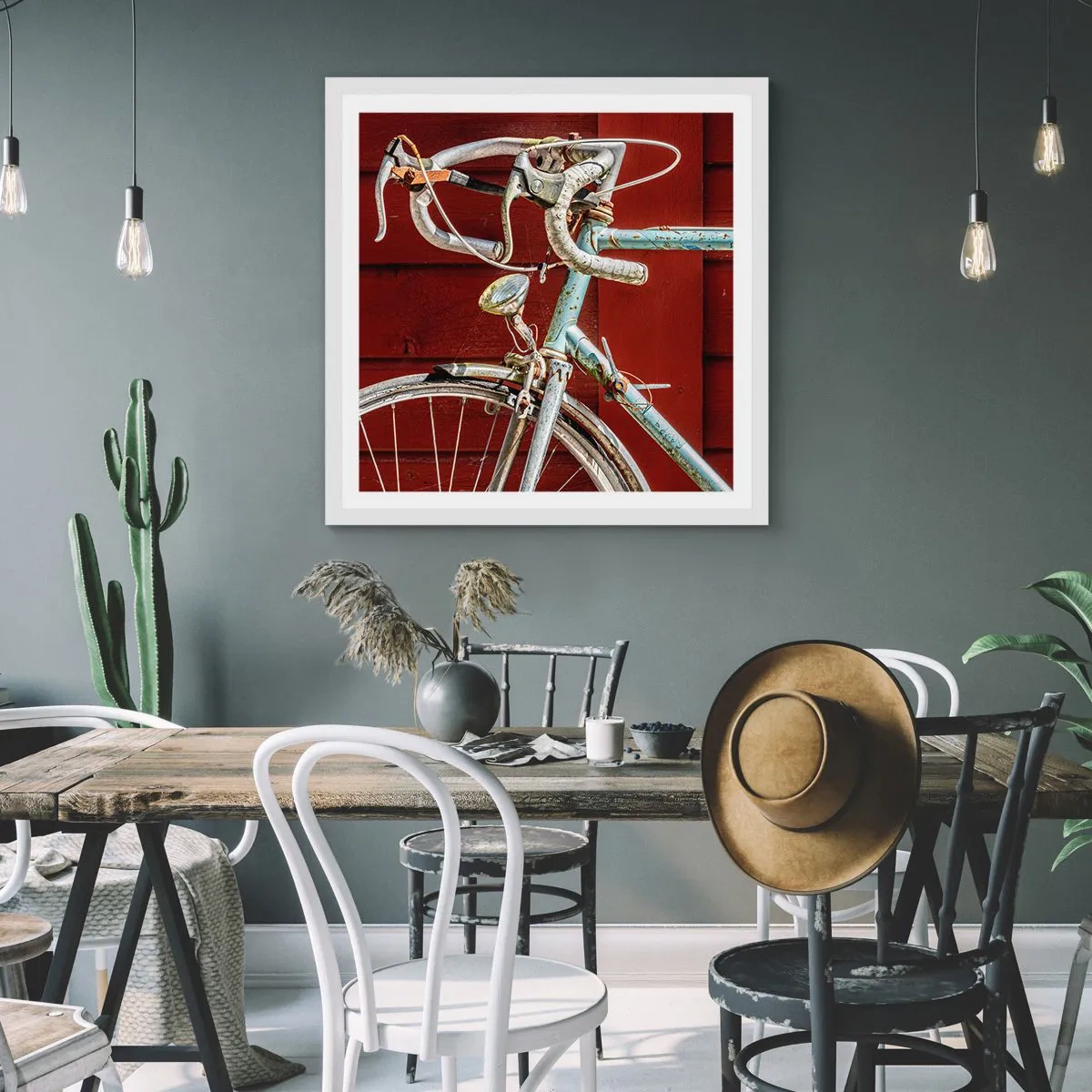 Poster in een witte lijst - Gecreëerd om te winnen - 40x40 cm