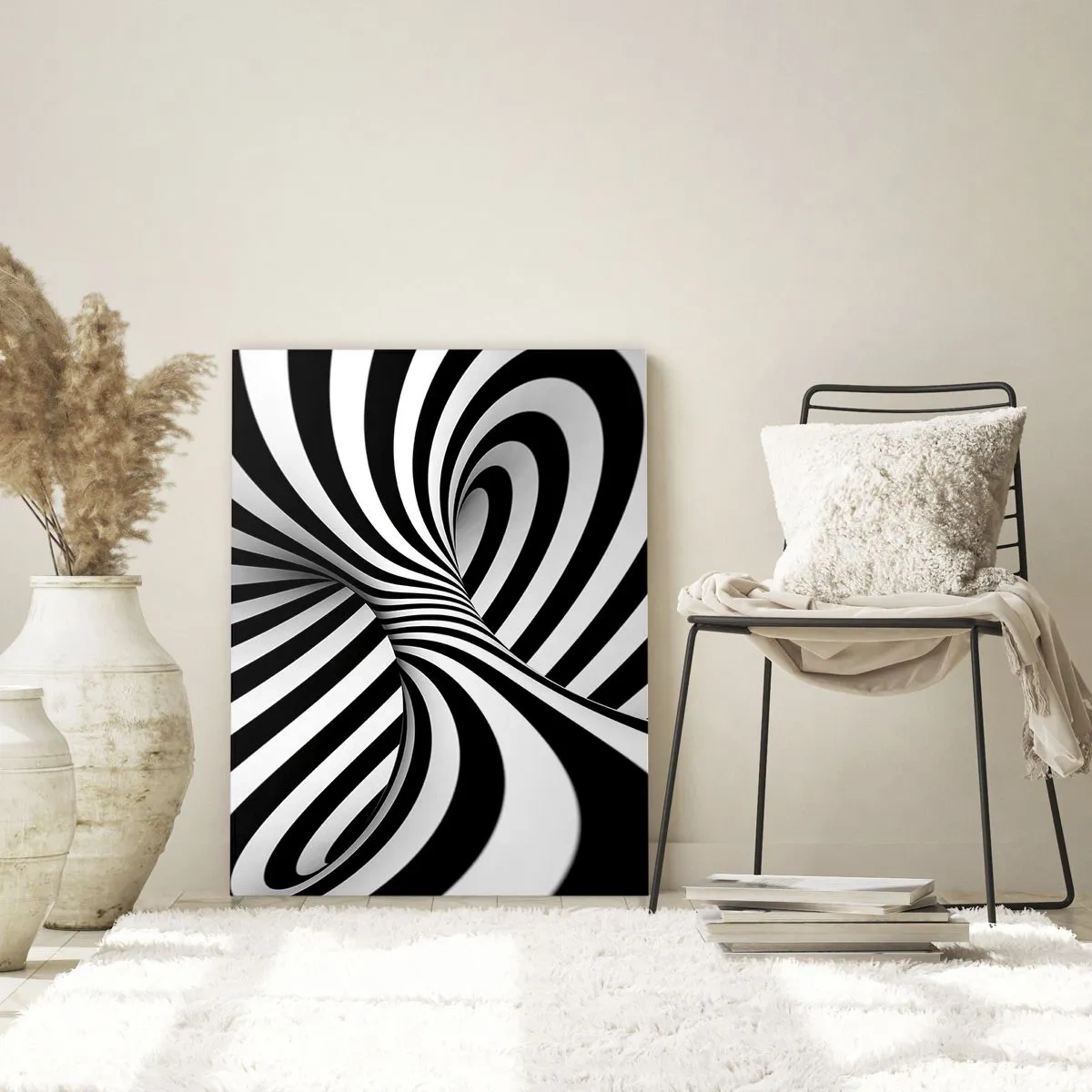 Schilderen op glas - Compositie: dansende ruimte - 50x70 cm