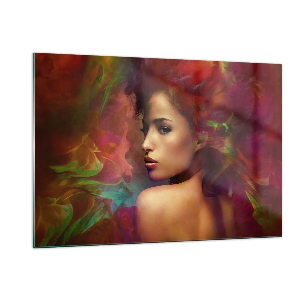 Schilderen op glas - Mooier dan een regenboog, zo delicaat als een mist - 120x80 cm