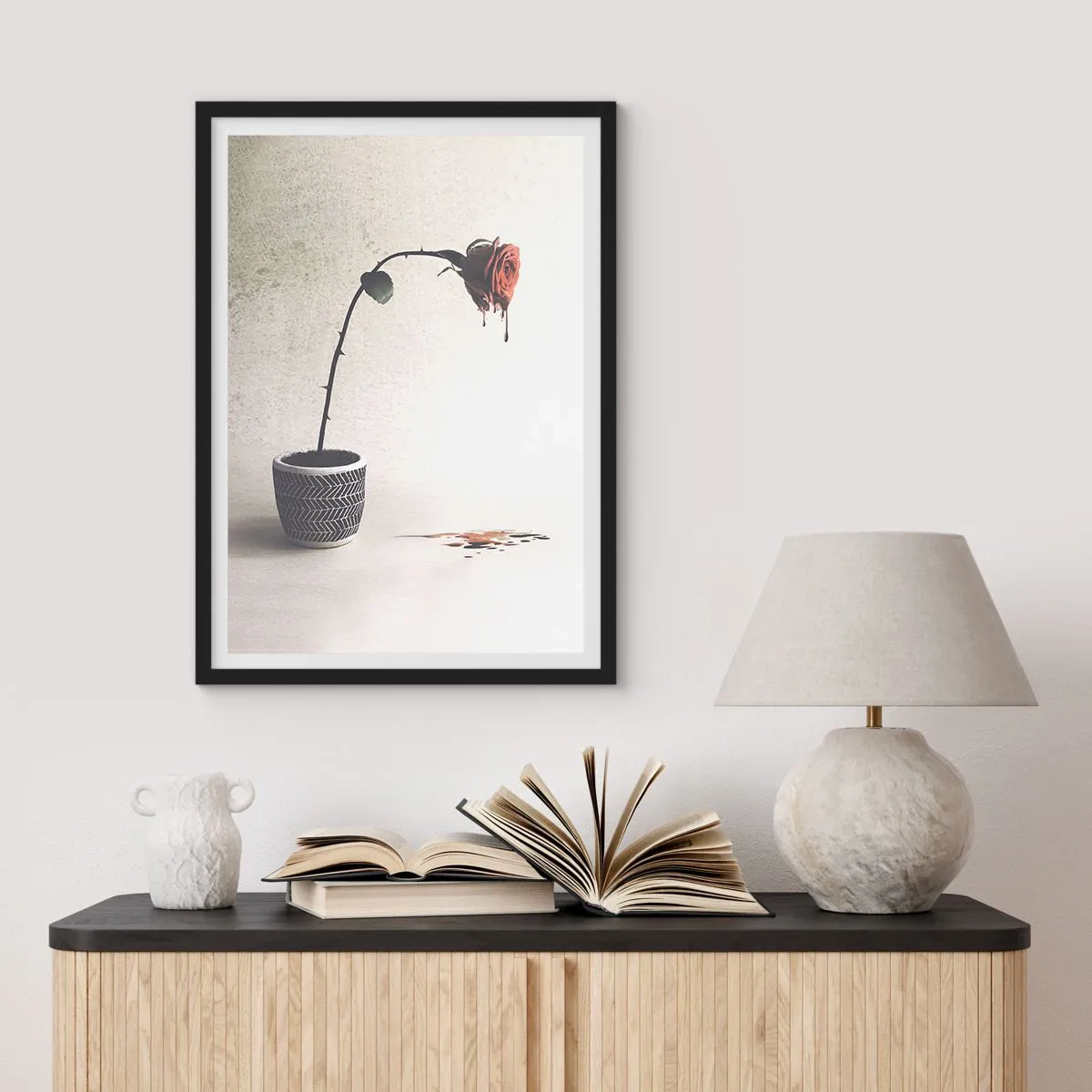 Poster in een zwarte lijst - Rosa dolorosa - 30x40 cm