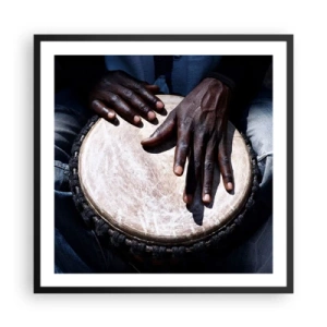 Poster in een zwarte lijst - Leef in je eigen ritme - 60x60 cm