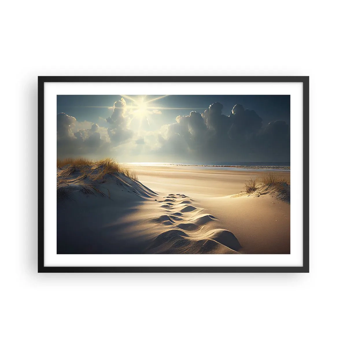 Poster in een zwarte lijst - Een rustgevend landschap - 70x50 cm