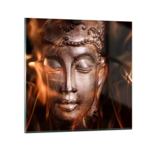 Schilderen op glas - Het bestaat alleen hier en nu - 50x50 cm